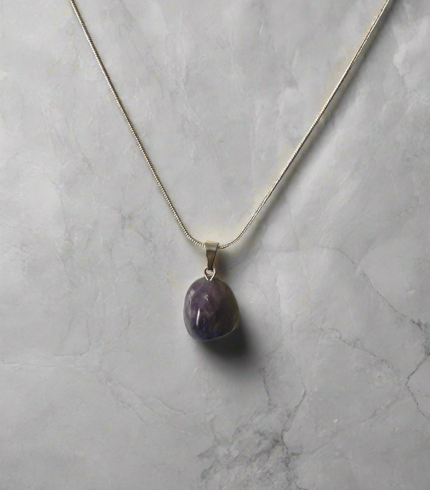 Amethyst Tumbled Stone Necklace