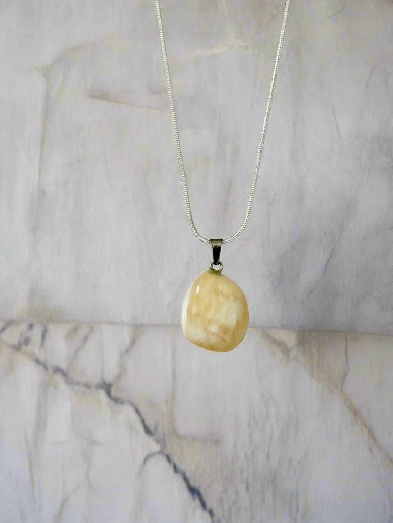 Yellow Calcite Tumbled Stone Necklace