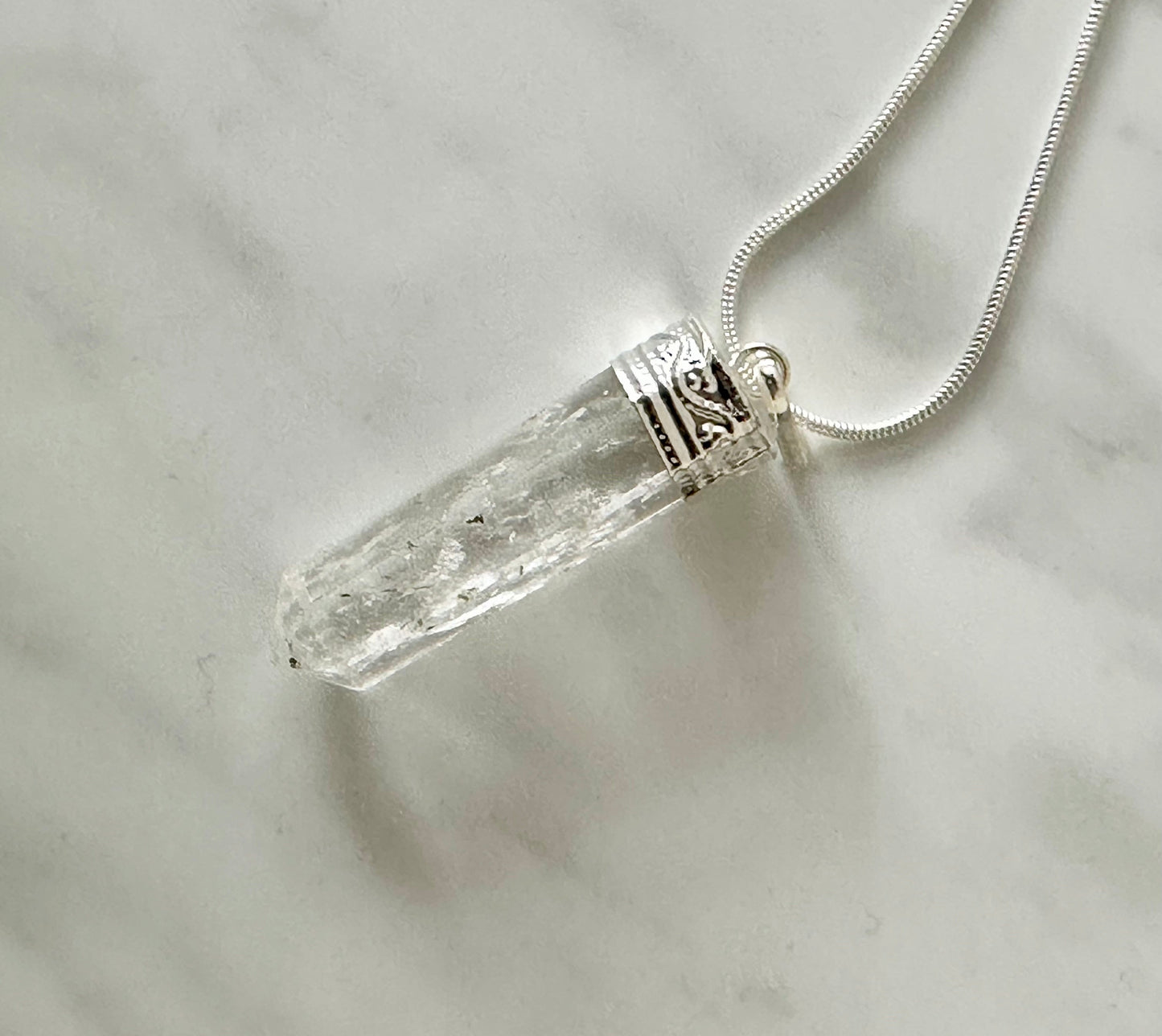 Clear Quartz Crystal Point Necklace