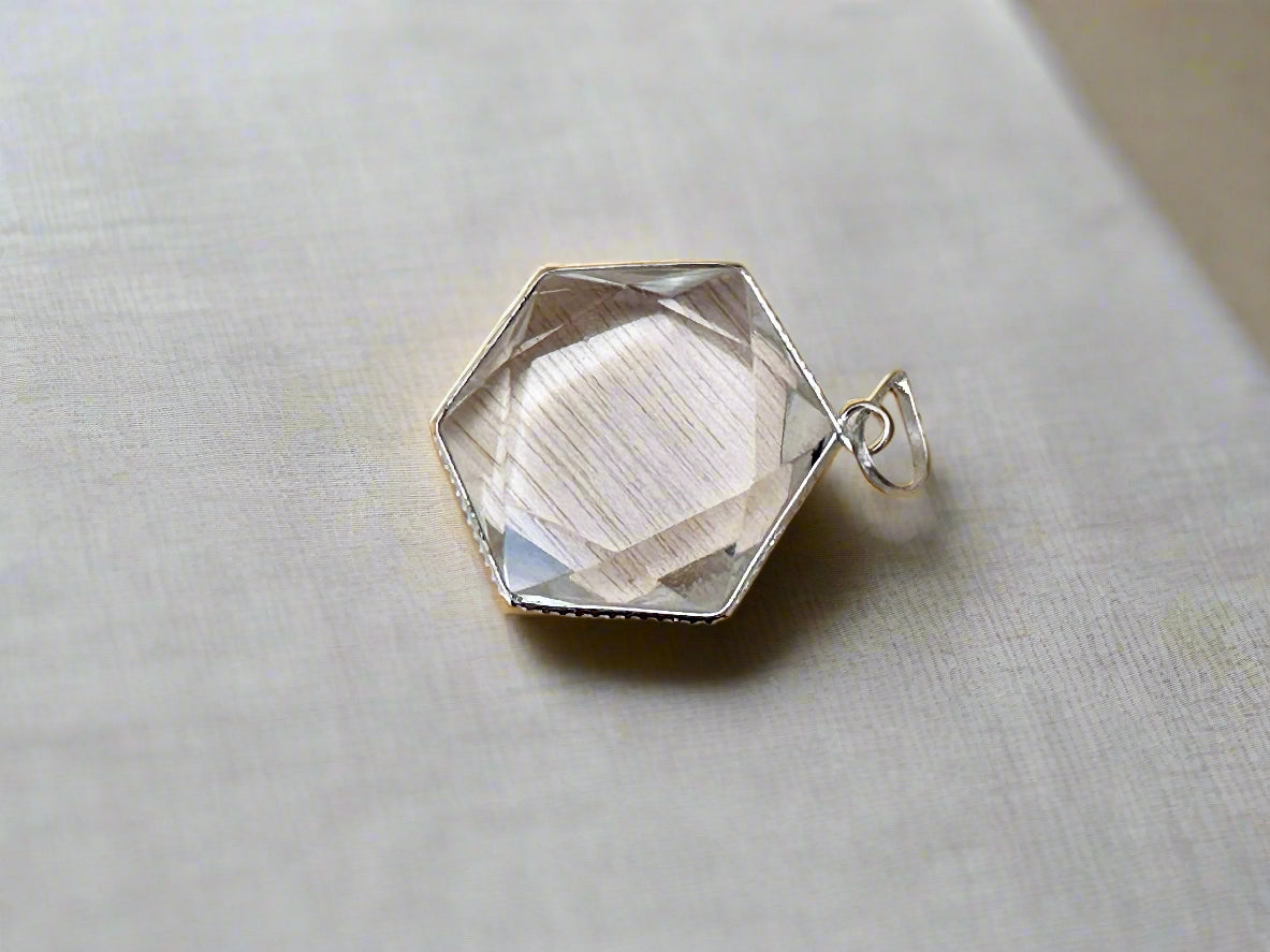 Clear Quartz Hexagon Pendant