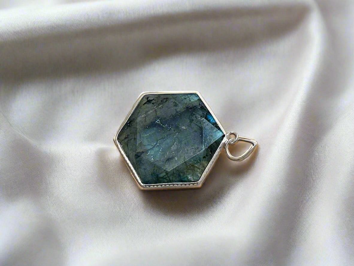 Labradorite Hexagon Pendant