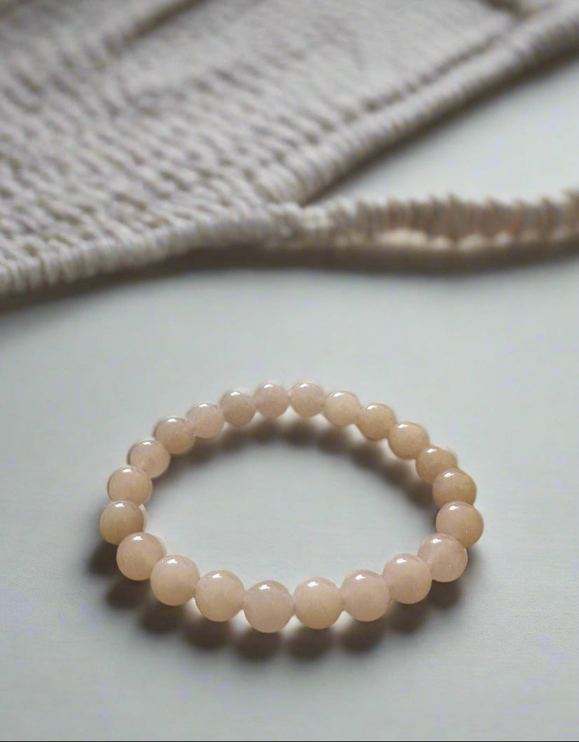 8mm Rose Quartz Beaded Bracelet