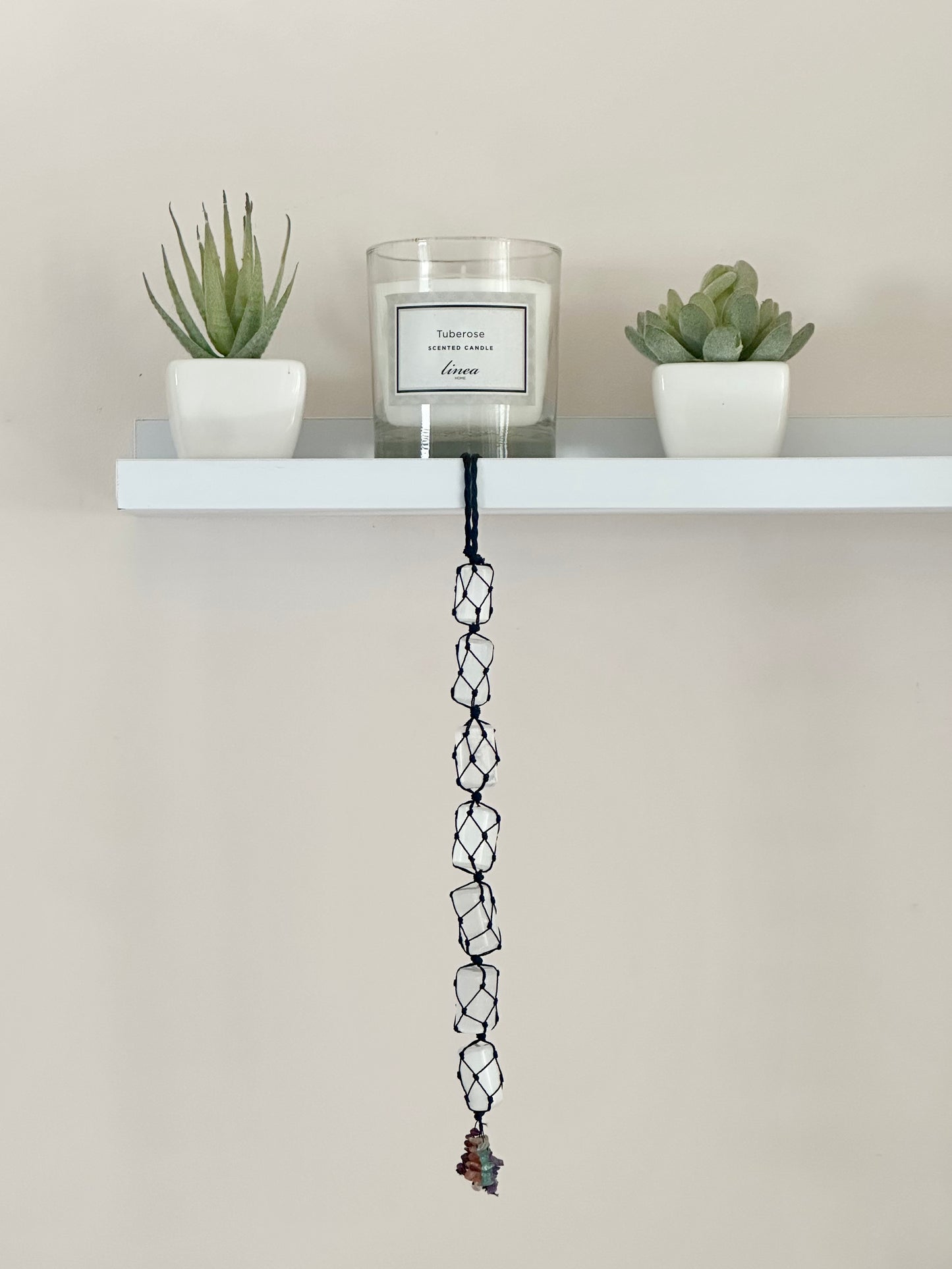 Selenite Hanger with 7 Chakra Gemstones