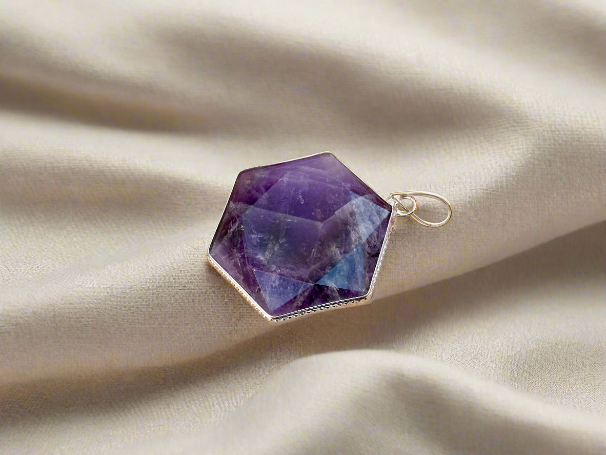 Amethyst Hexagon Pendant