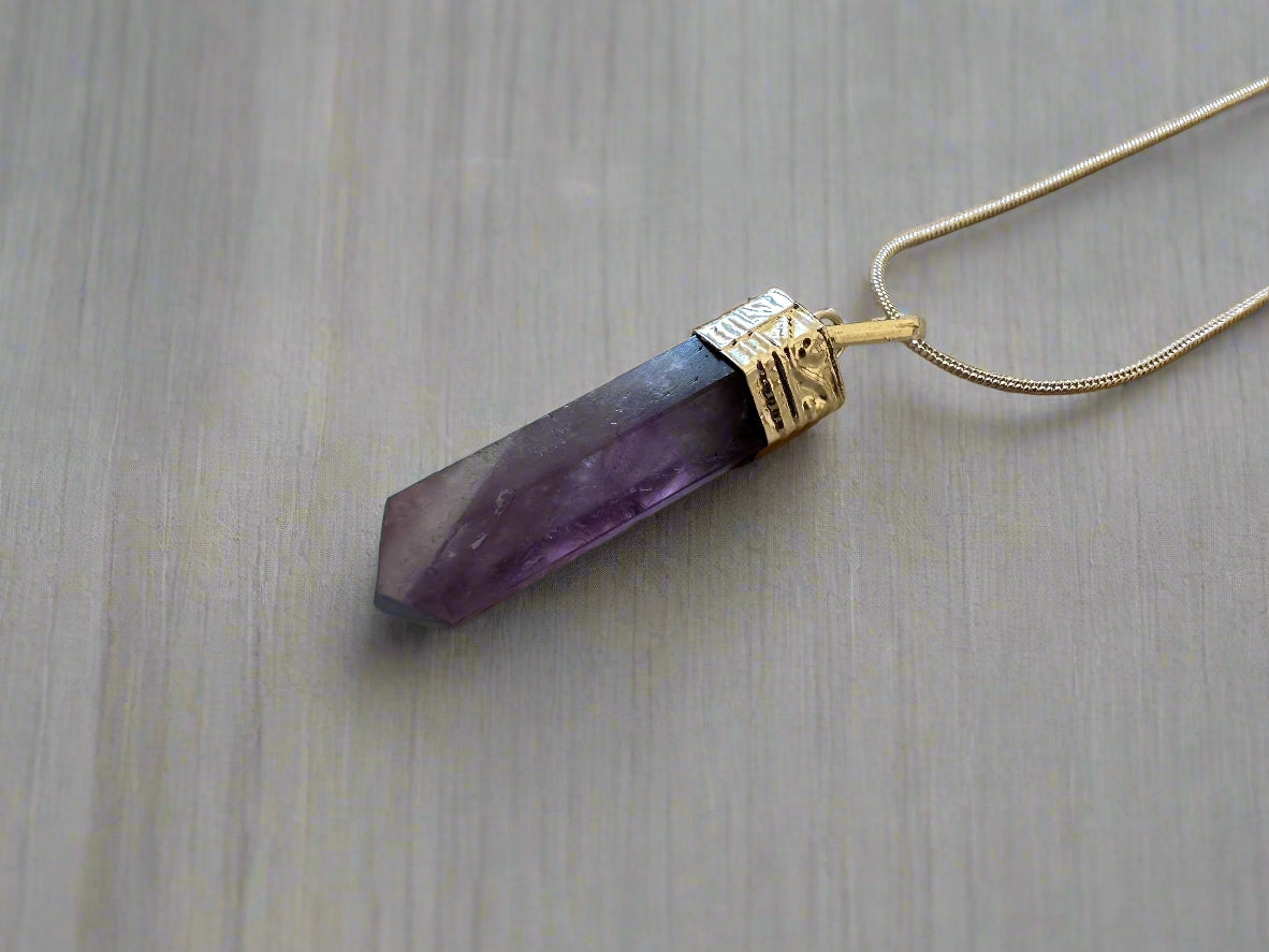 Amethyst Crystal Point Necklace