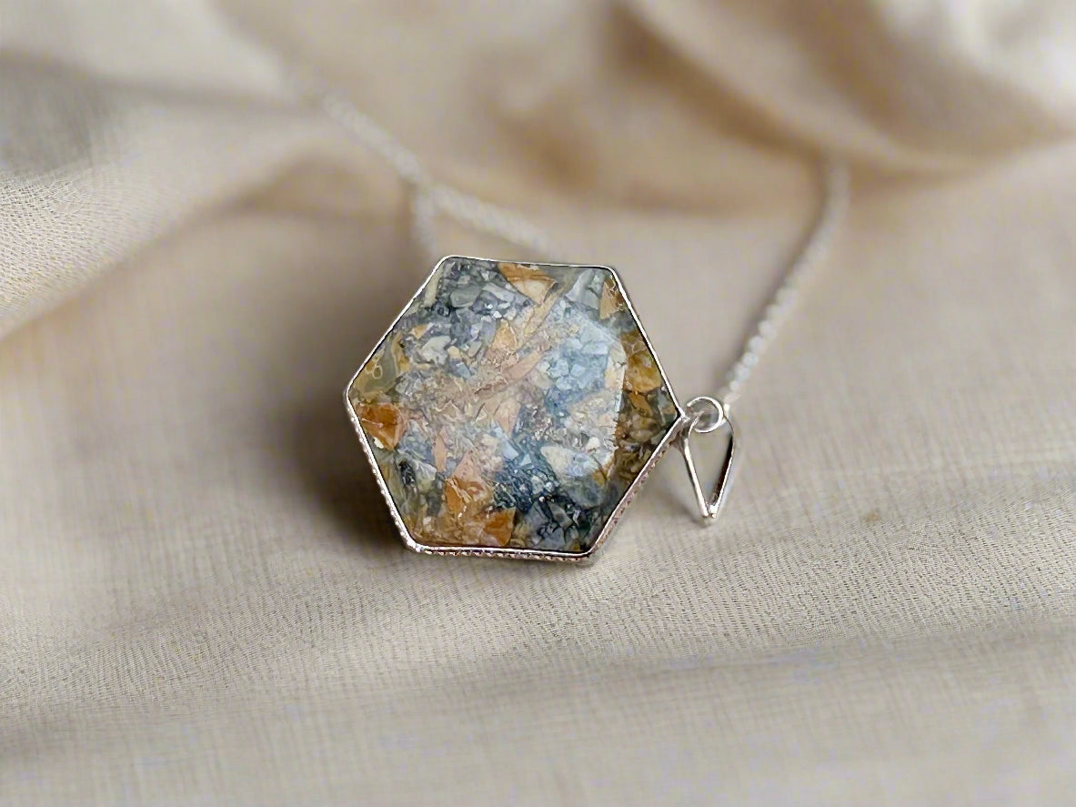 Bumblebee Jasper Hexagon Pendant