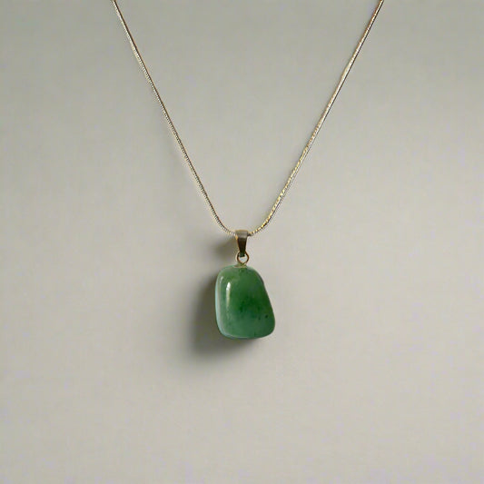 Green Aventurine Tumbled Stone Necklace