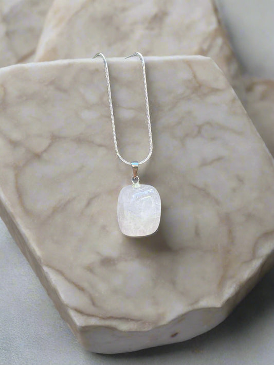 Rose Quartz Tumbled Stone Necklace