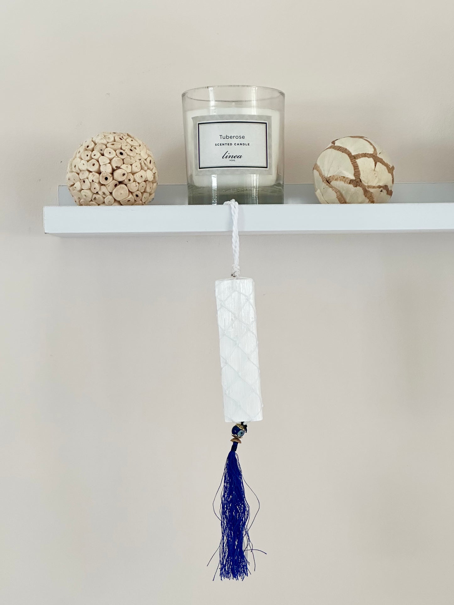 Satin Spar Hanger with Evil Eye Bead