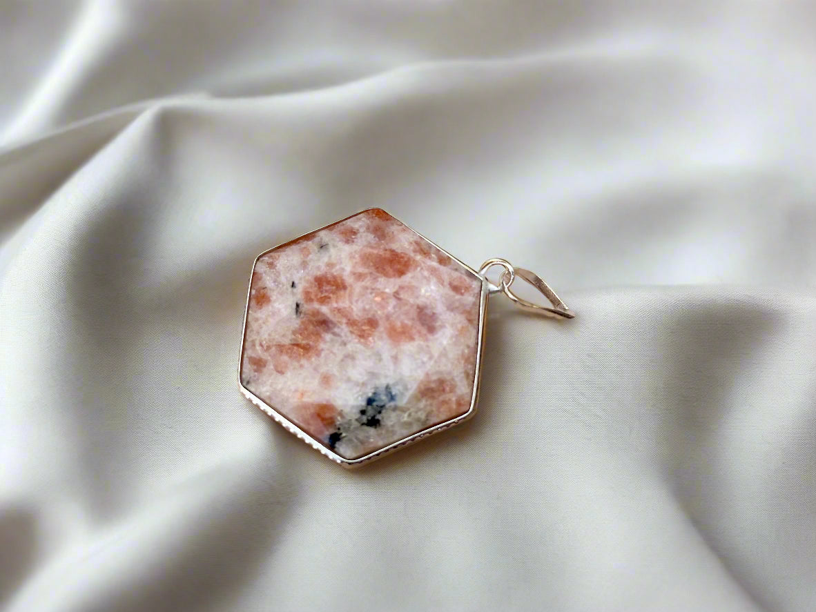 Sunstone Hexagon Pendant