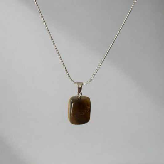 Tigers Eye Tumbled Stone Necklace