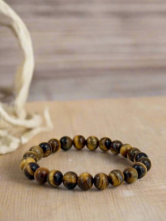 8mm Tigers Eye Beaded Bracelet